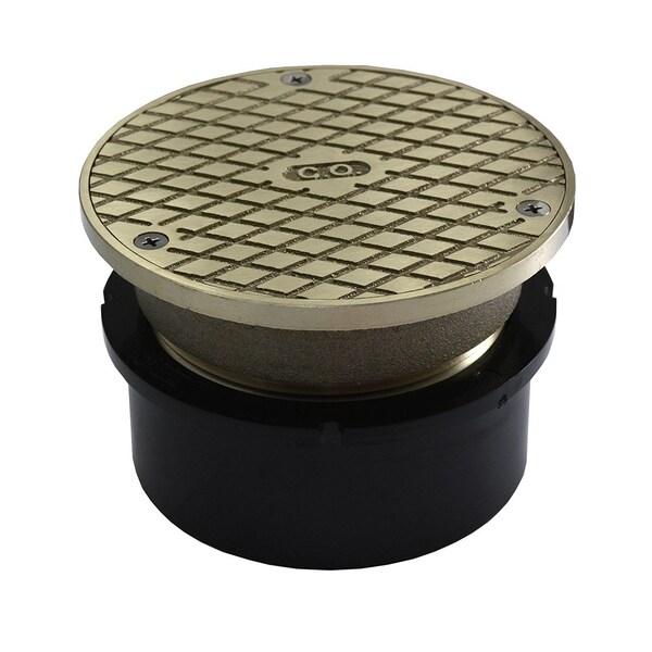 Jones Stephens 4in. ABS Hub Fit Base Cleanout with 3-1/2in. Metal Spud and 5in. Nickel Bronze Cover C59063 - main